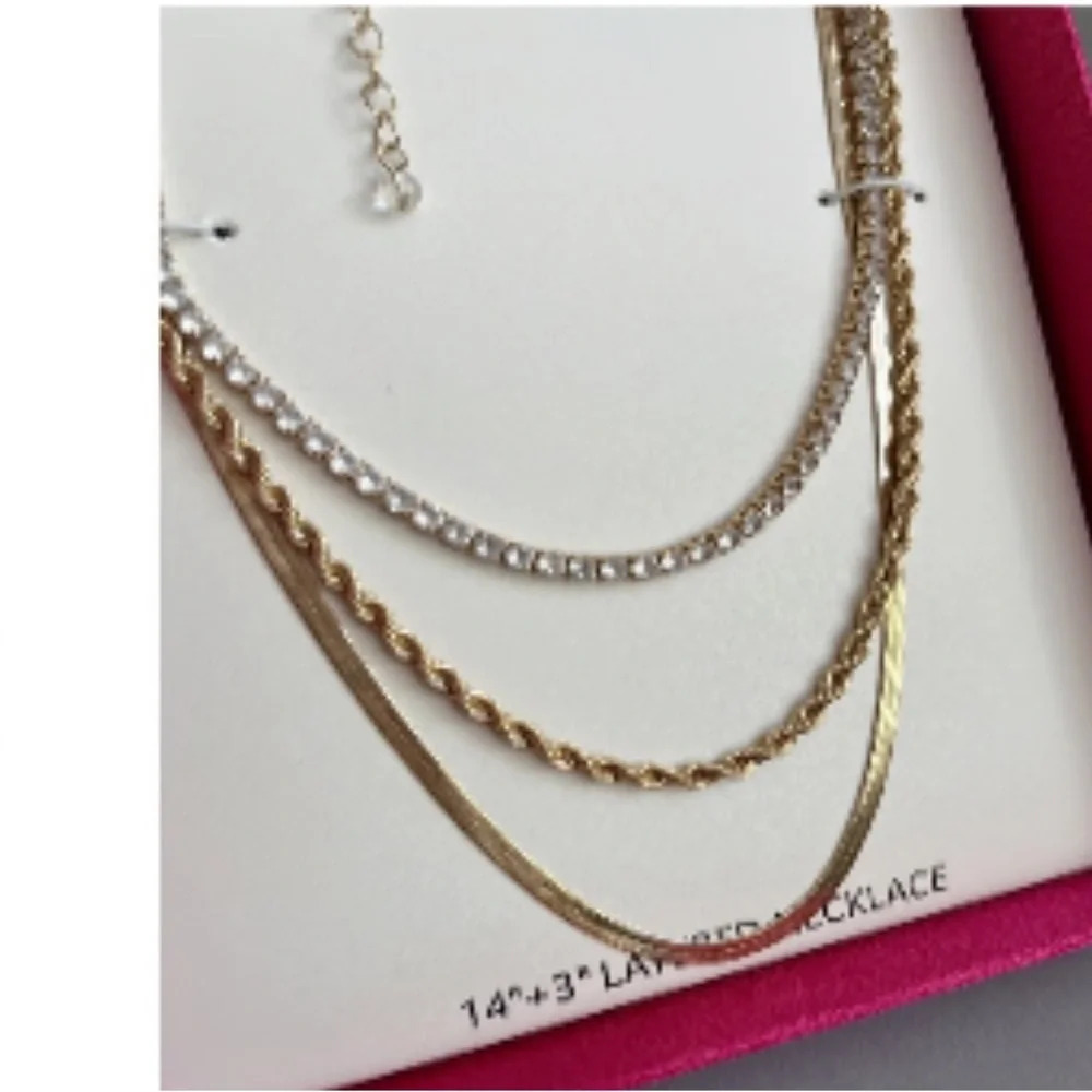 - HOUSE OF HARLOW 1960 GOLD TONE 3 IN 1 LAYERING NECKLACE 18” - Picture 13 of 16